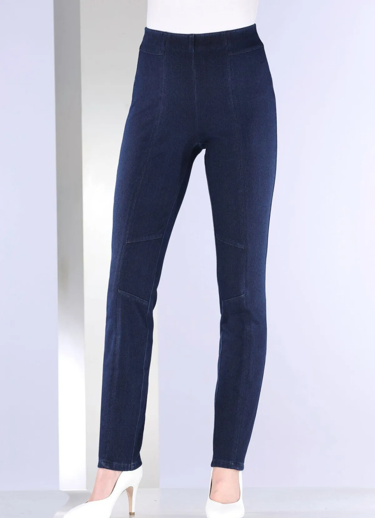 Online COSMA Jersey-Hose in Denim-Optik DUNKELBLAU