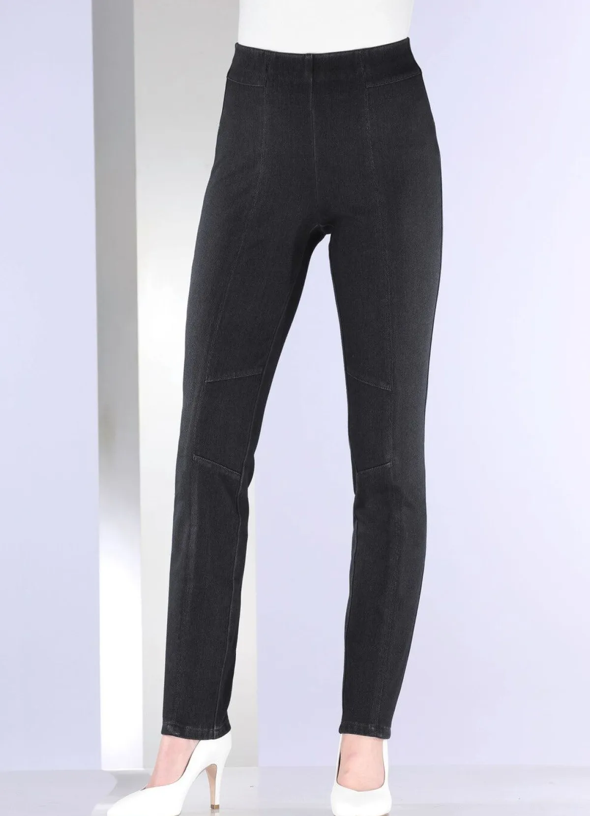 Discount COSMA Jersey-Hose in Denim-Optik SCHWARZ