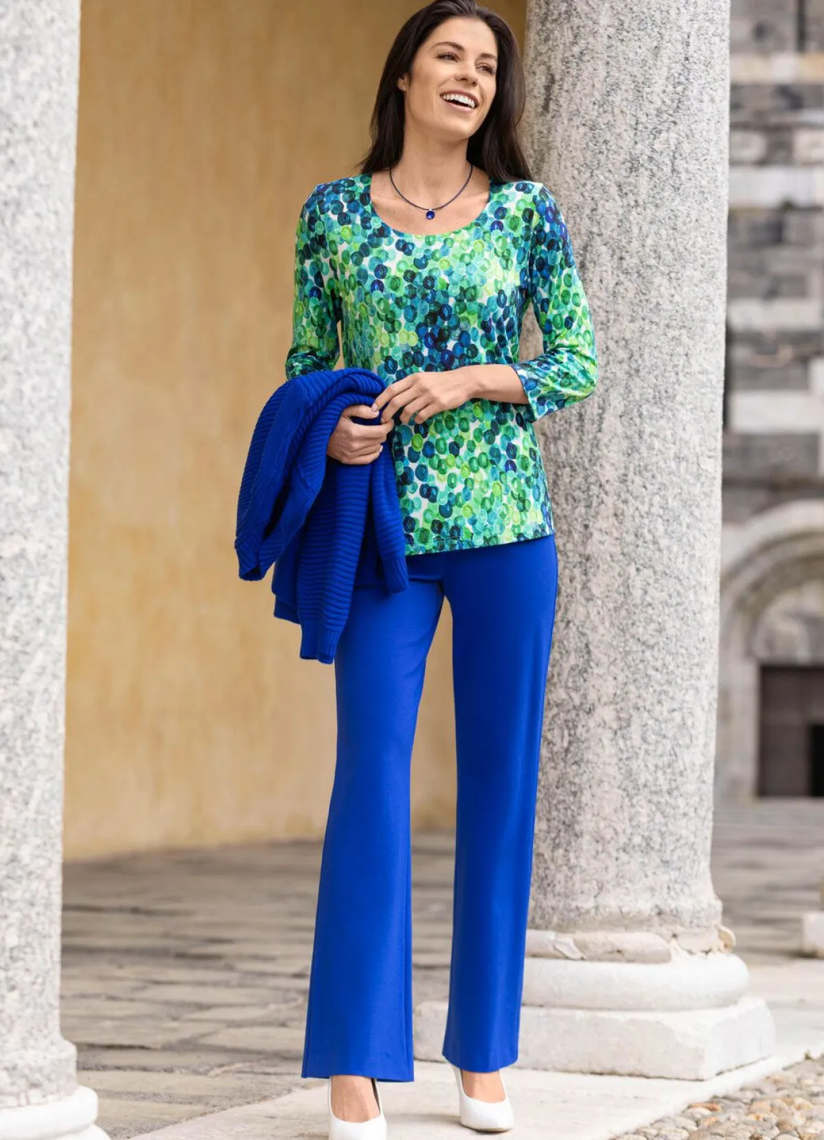 New BADER Jerseyhose mit ausgestellter Fußweite ROYALBLAU