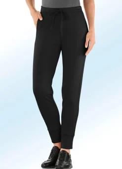 Clearance KLAUS MODELLE MADE IN GERMANY Jerseyhose im stadttauglichen Joggpant-Style SCHWARZ