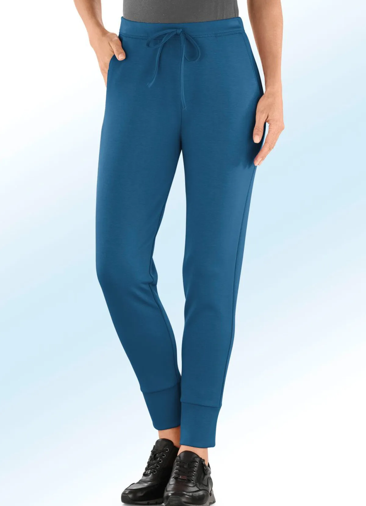 Sale KLAUS MODELLE MADE IN GERMANY Jerseyhose im stadttauglichen Joggpant-Style JEANSBLAU