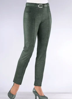 New KLAUS MODELLE MADE IN GERMANY Jerseyhose in Schlupfform OLIV MEL.