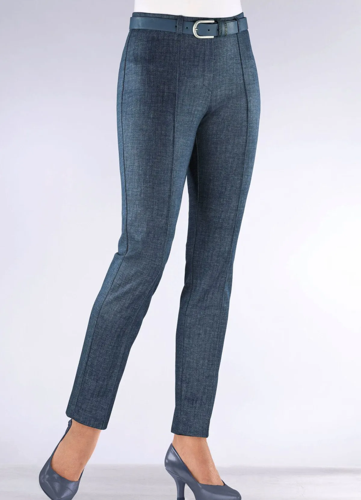 Clearance KLAUS MODELLE MADE IN GERMANY Jerseyhose in Schlupfform INDIGOBLAU MEL.