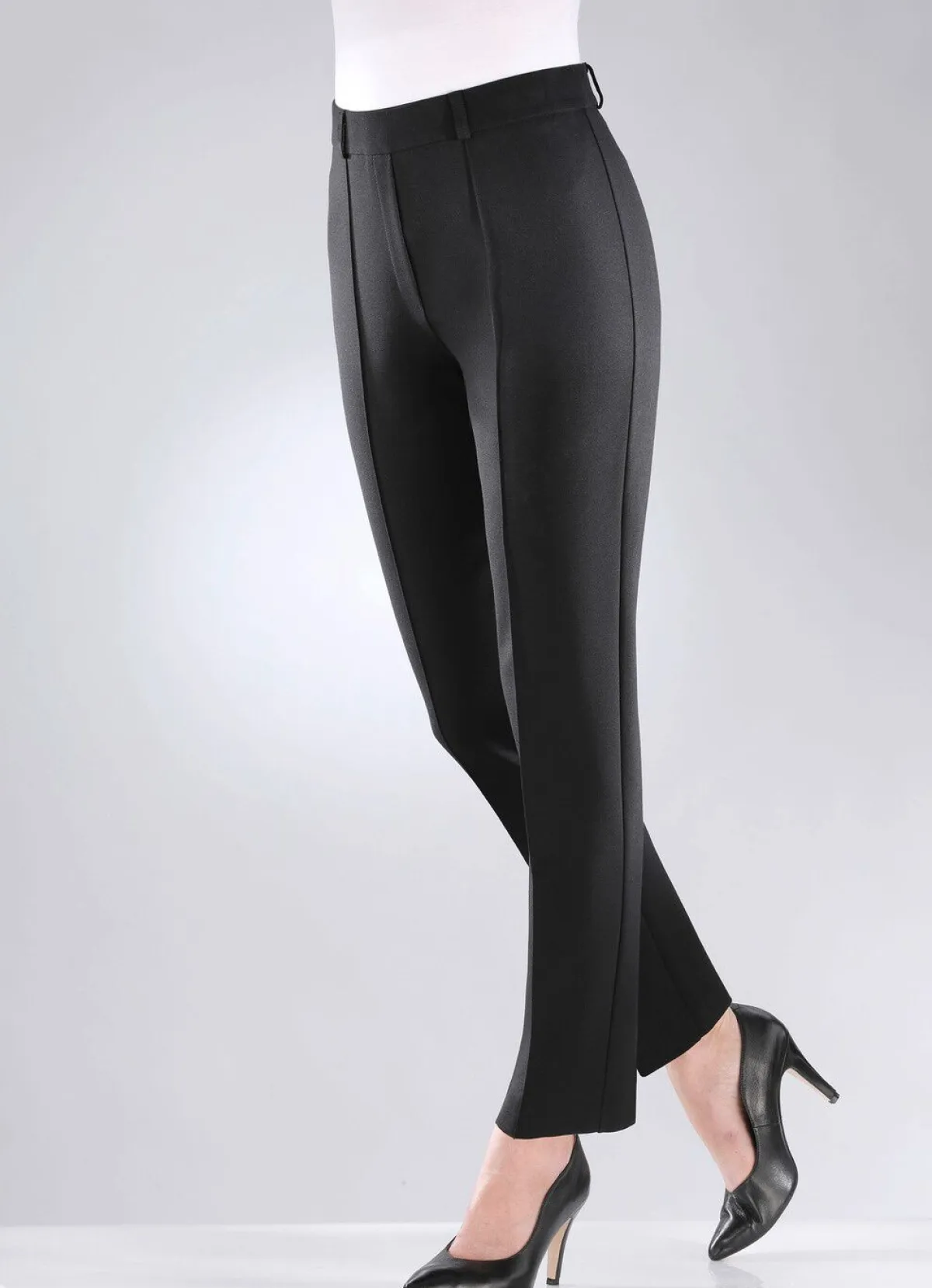 Online KLAUS MODELLE MADE IN GERMANY Jerseyhose mit abgesteppten Biesen SCHWARZ