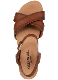 JOSEF SEIBEL , leichte Damen-Sandalen, Weite G, aus Leder CAMEL