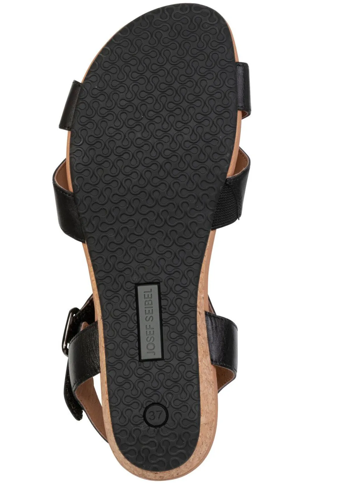 Outlet JOSEF SEIBEL , leichte Damen-Sandalen, Weite G, aus Leder SCHWARZ