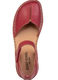 Sale JOSEF SEIBEL , leichte Damen-Sandalen, Weite G, mit Klettverschluss RUBINROT