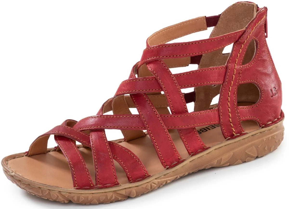 Sale JOSEF SEIBEL , sommerliche Damen-Sandalen, Weite G, aus Leder ROT