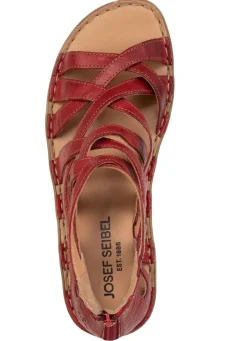 Sale JOSEF SEIBEL , sommerliche Damen-Sandalen, Weite G, aus Leder ROT