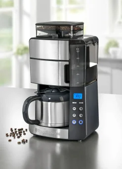 New RUSSELL HOBBS Kaffeemaschine mit Kegelmahlwerk SCHWARZ-SILBER