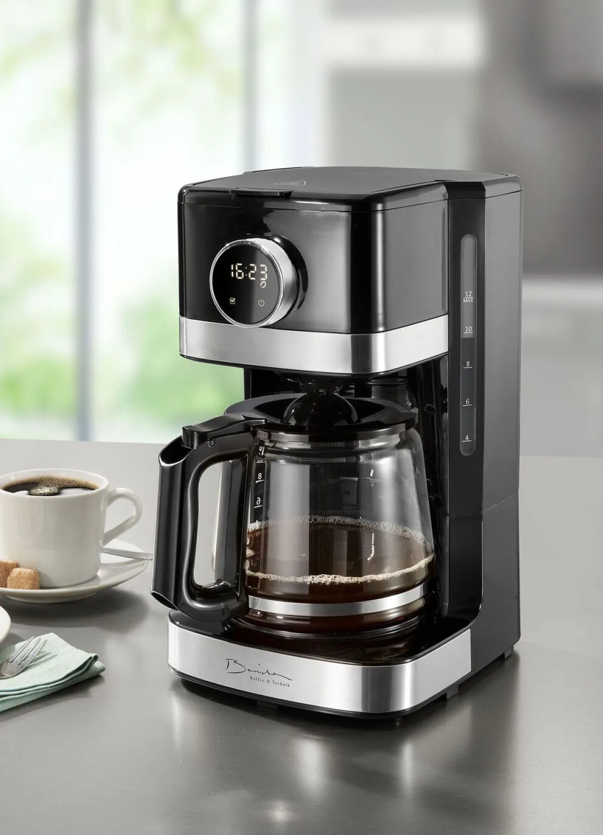 Outlet BADER Kaffeemaschine mit Permanentfilter SCHWARZ-SILBER