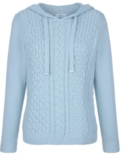 Sale BADER Kapuzenpullover mit Rippenabschlüssen HELLBLAU