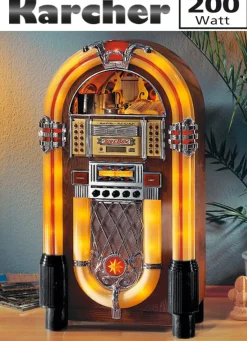 Outlet KARCHER JB6604 Stereo-CD-Juke-Box im Stil der legendären Wurlitzer BRAUN