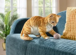 Best BADER Katze mit Wollknäuel ORANGE-WEISS