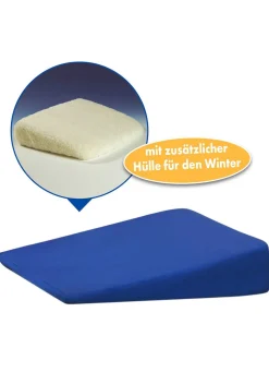 Outlet BADER Keilkissen mit Sommerbezug und Winterbezug BLAU-WEISS