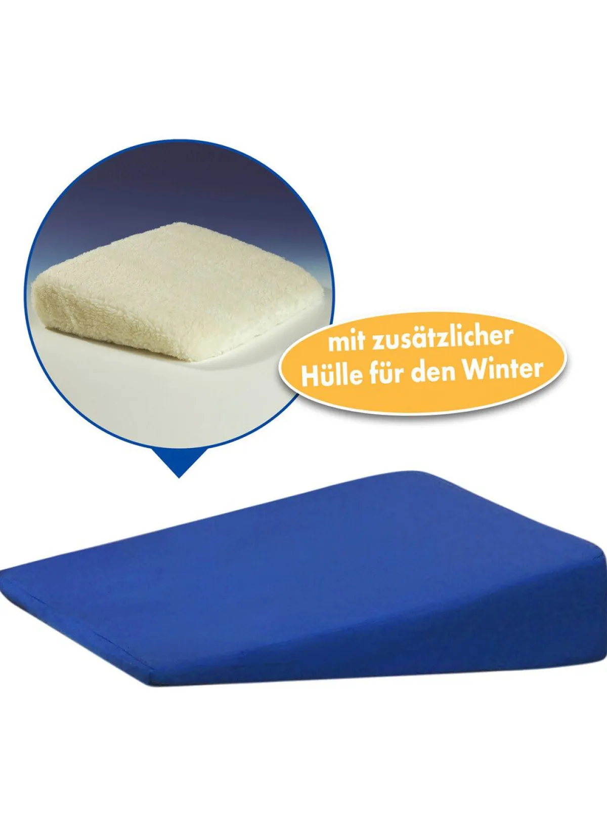 Outlet BADER Keilkissen mit Sommerbezug und Winterbezug BLAU-WEISS