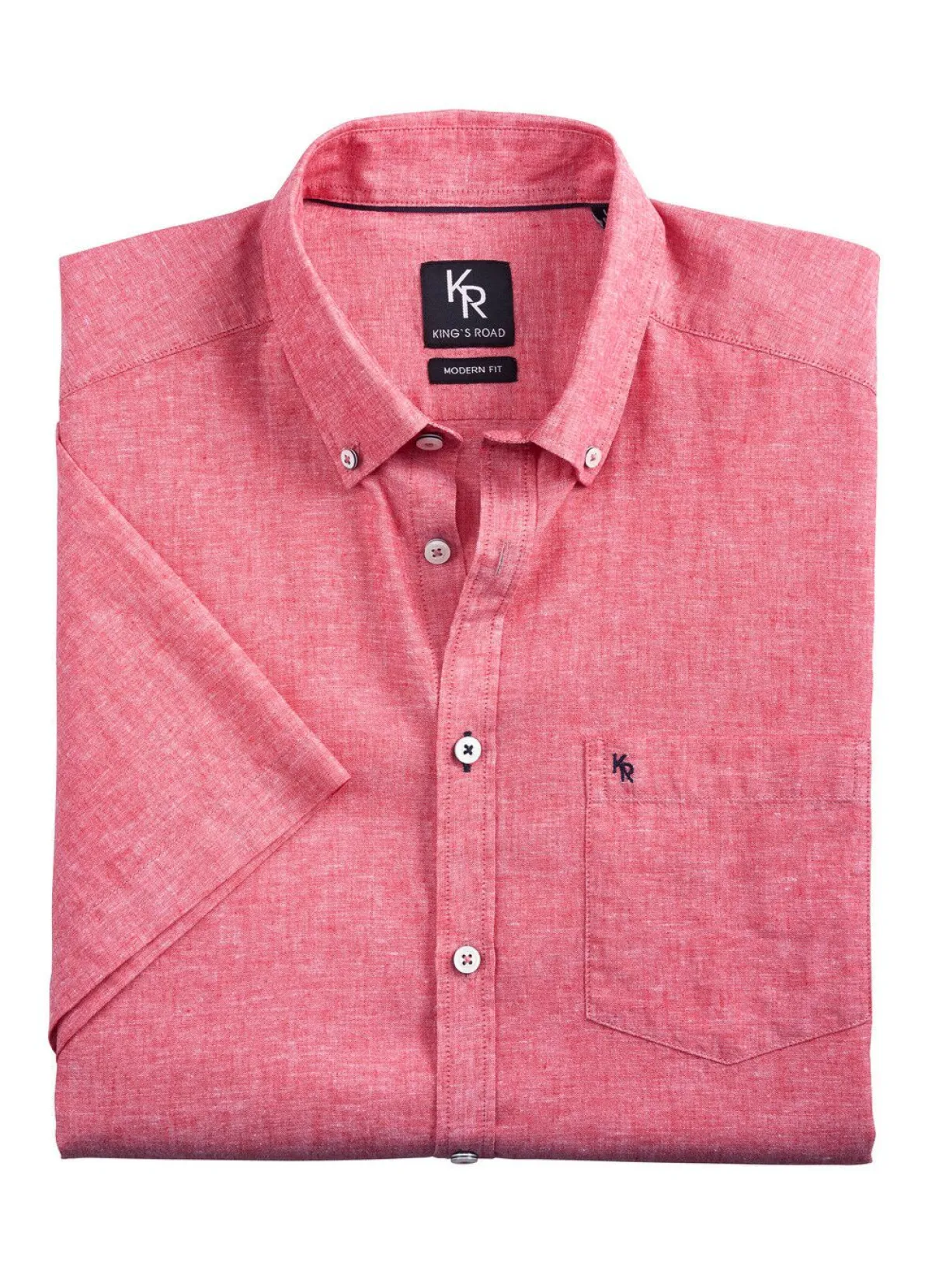 New BADER "King's Road"-Hemd mit Button-Down-Kragen in 4 Farben ROT MELIERT