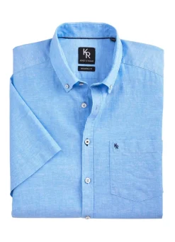 Hot BADER "King's Road"-Hemd mit Button-Down-Kragen in 4 Farben HELLBLAU MELIERT
