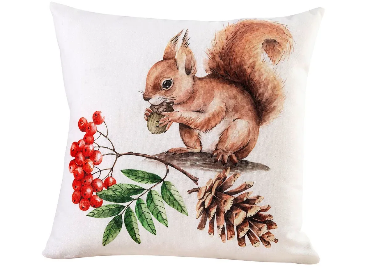 Discount BADER Kissenbezüge mit Eichhörnchen-Motiven BUNT