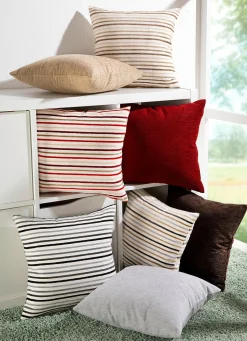 Clearance BADER Kissenbezug im Streifen-Design DUNKELGRAU