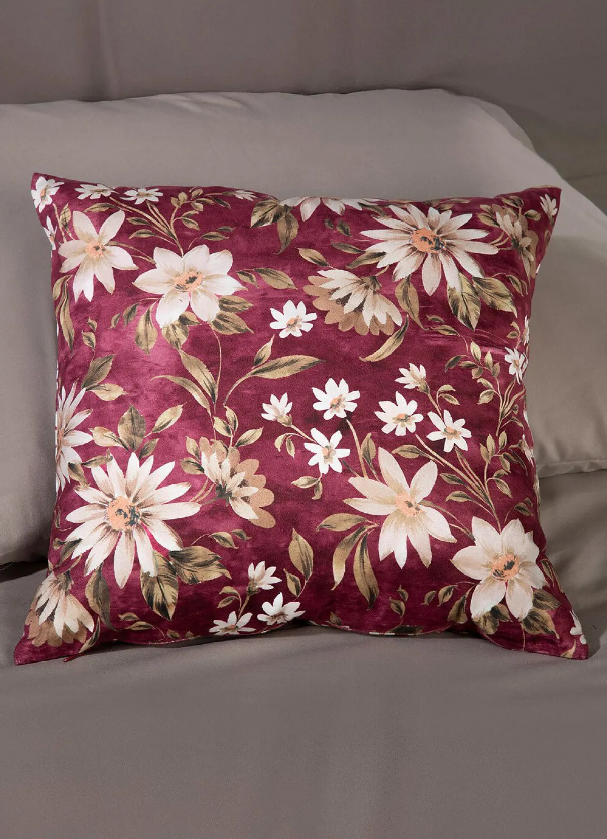 Best BADER Kissenbezug in Samtoptik BORDEAUX-MULTICOLOR