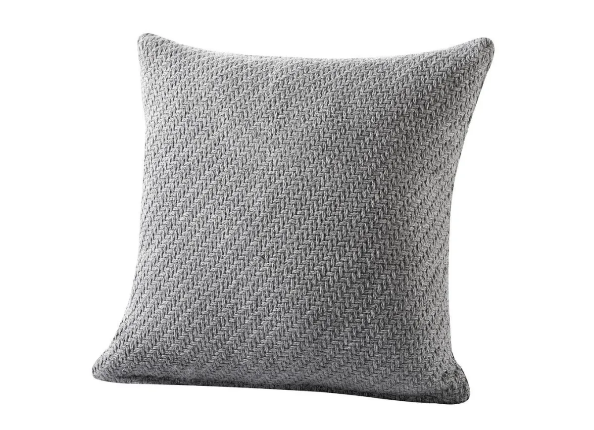 Sale BADER Kissenbezug in Strickoptik SILBER