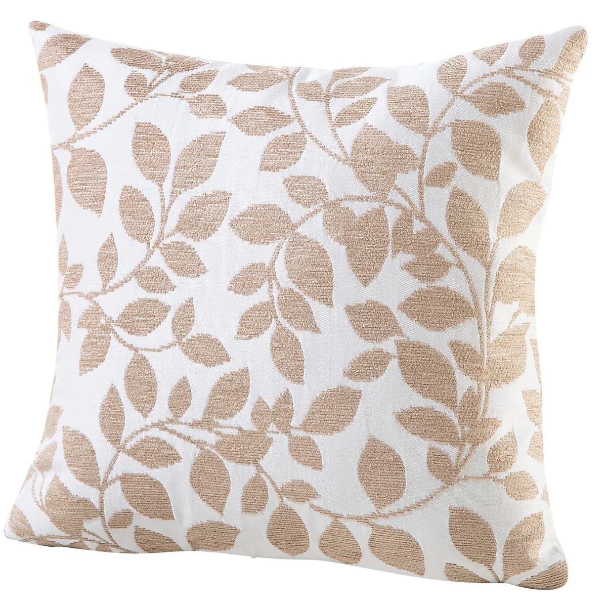 Discount BADER Kissenbezug mit hübschem Blättermotiv WEISS-BEIGE
