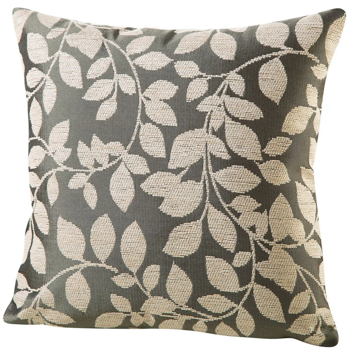 New BADER Kissenbezug mit hübschem Blättermotiv TAUPE-CREME