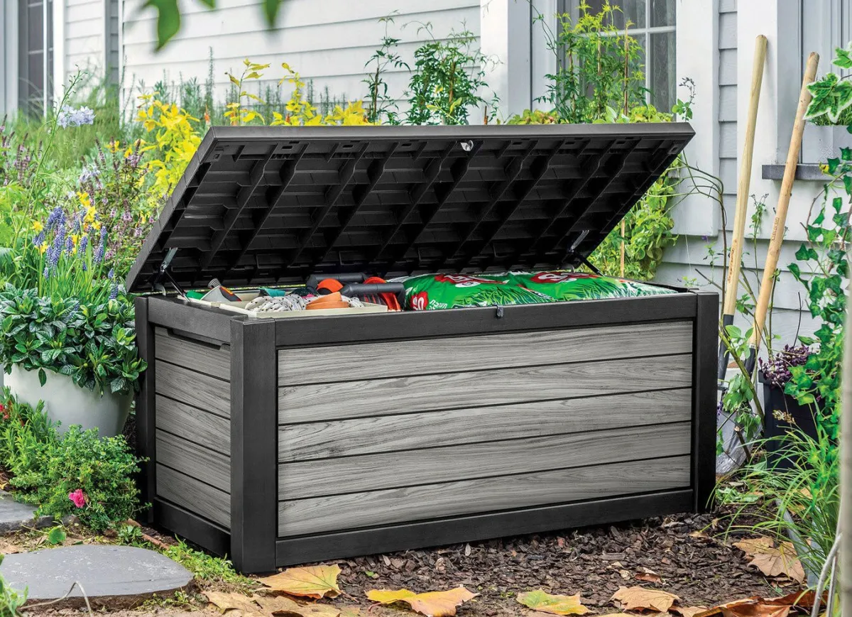 Online BADER Kissenbox in trendiger Holzoptik GRAU