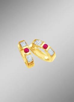 New BADER Klappcreolen mit Rubin und Diamanten