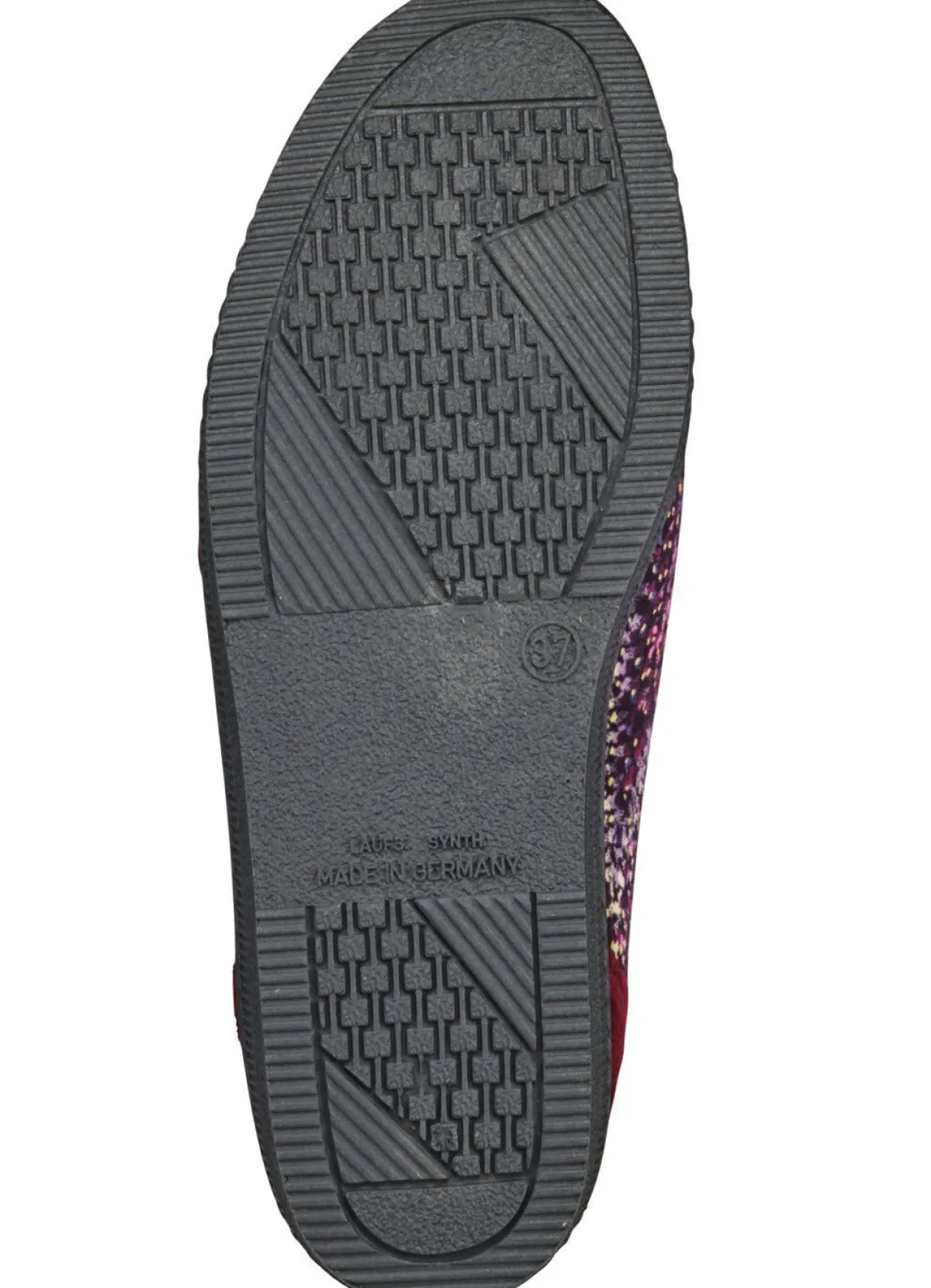 Online BADER Klassische Damen-Hausschuhe, Weite H, mit Klettverschluss BORDEAUX-MULTICOLOR
