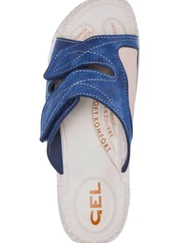 Best BADER Klassische Damen-Pantoletten, Weite H, mit elastischem Material BLAU
