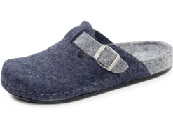 Discount BADER Klassische Herren-Hausschuhe, aus Wollfilz MARINE