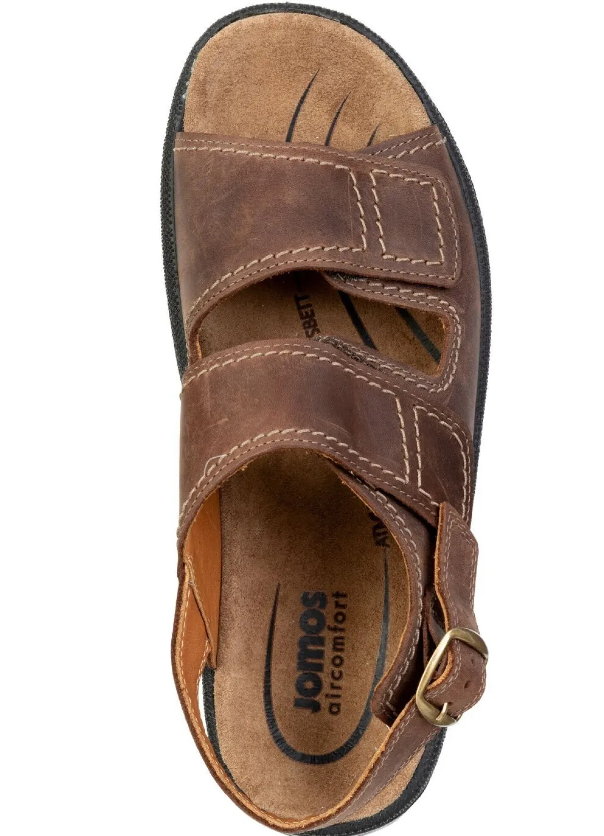 New BADER Klassische Herren-Sandalen, Weite H, mit Klettverschluss MOKKA