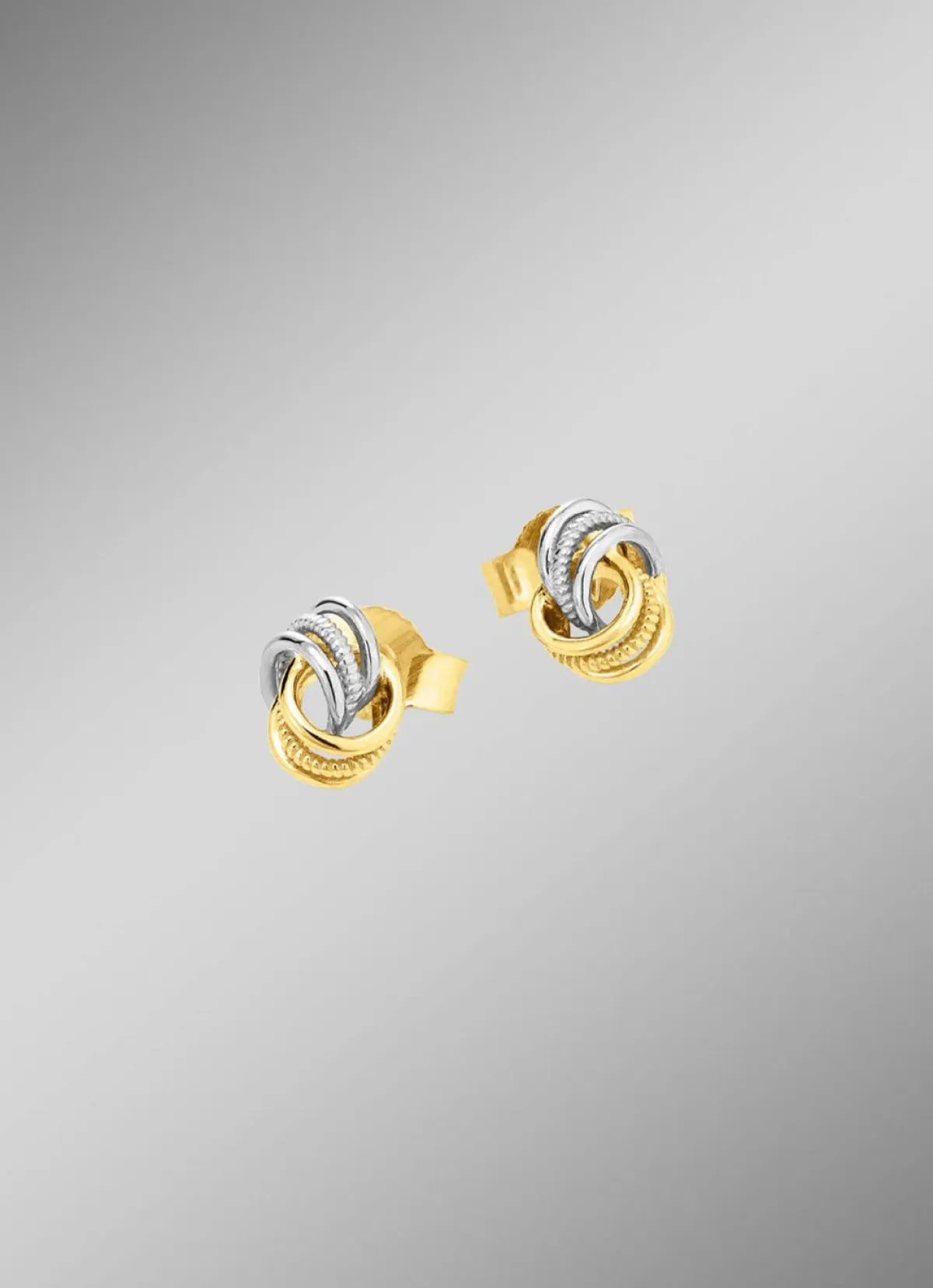 Online BADER Klassische Knoten-Ohrstecker in Bicolor