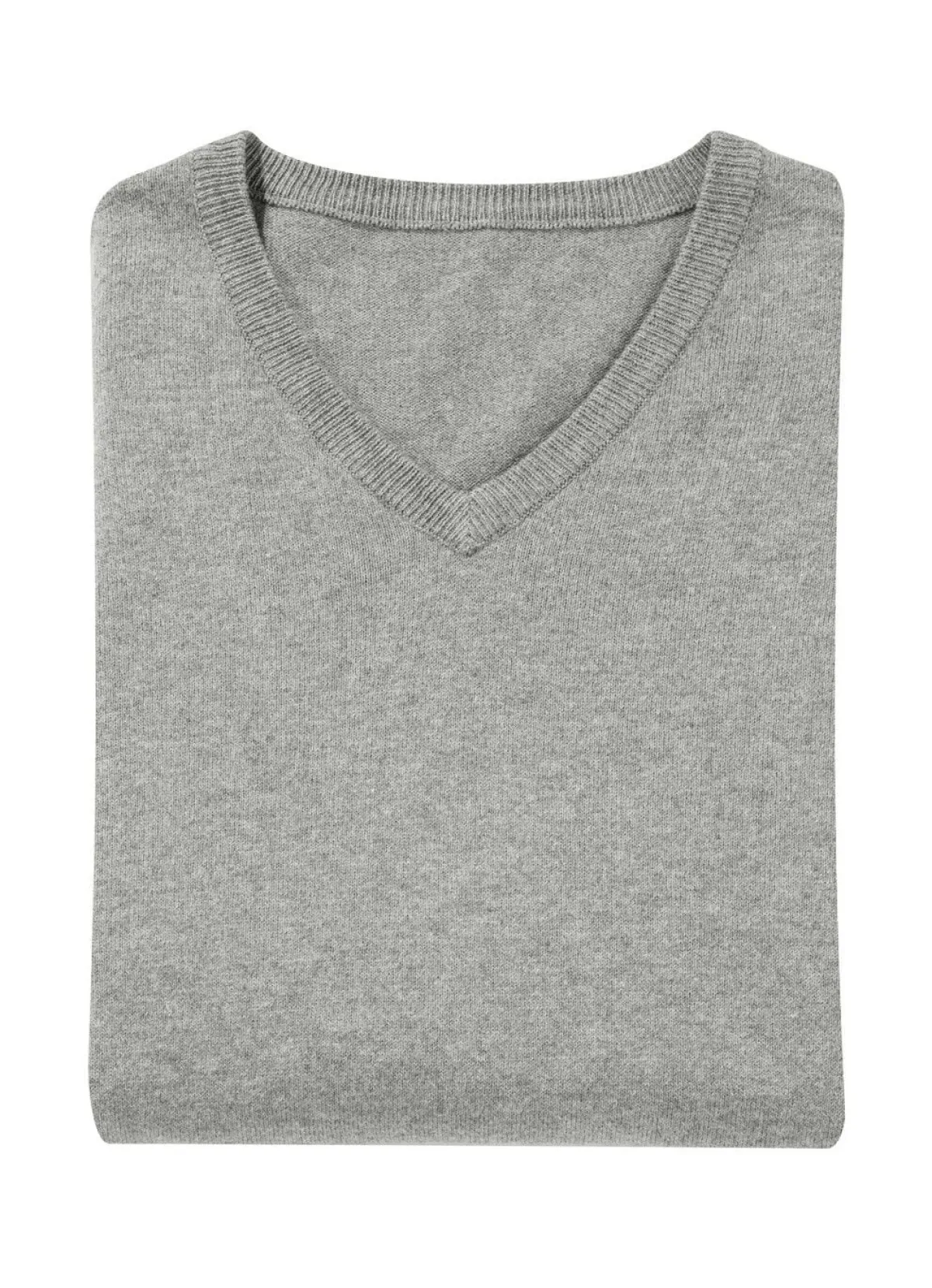 Best BADER Klassischer V-Pullover in 4 Farben GRAU MELIERT