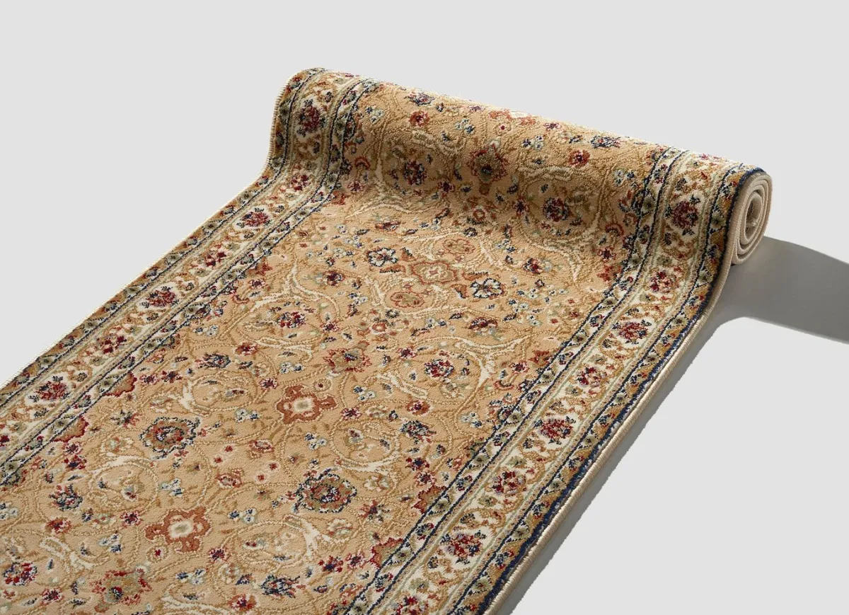 Hot BADER Klassischer Läufer mit hoher Flordichte BEIGE