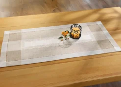 New BADER Klassische Tisch- und Raumdekoration mit Leinen ECRU-BEIGE
