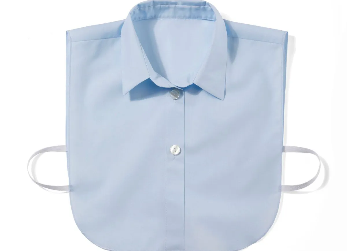 Clearance KLAUS MODELLE MADE IN GERMANY Klaus Modelle, Damen-Blusenkragen, aus feinem Popeline HELLBLAU