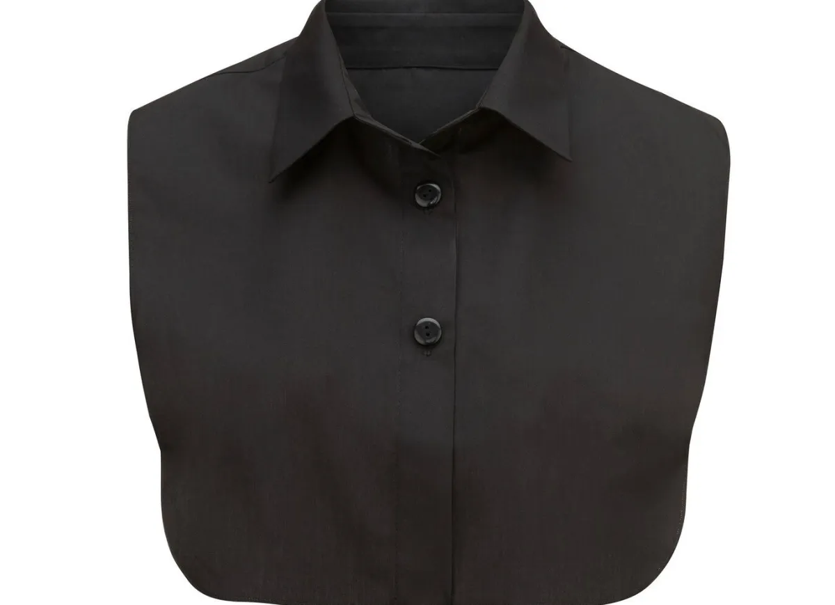New KLAUS MODELLE MADE IN GERMANY Klaus Modelle, Damen-Blusenkragen, aus feinem Popeline SCHWARZ