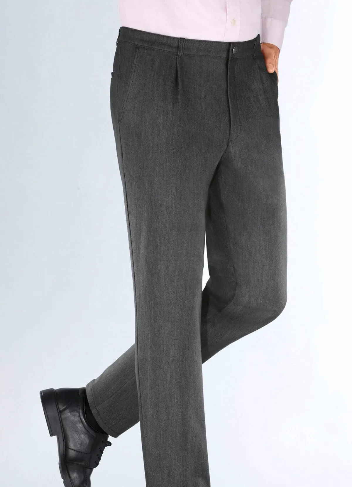 Hot BADER "Klaus Modelle"-Edeljeans mit Bundfalten in 2 Farben ANTHRAZIT