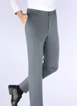 KLAUS MODELLE MADE IN GERMANY "Klaus Modelle"-Superstretch-Hose in 4 Farben GRAUBLAU MELIERT