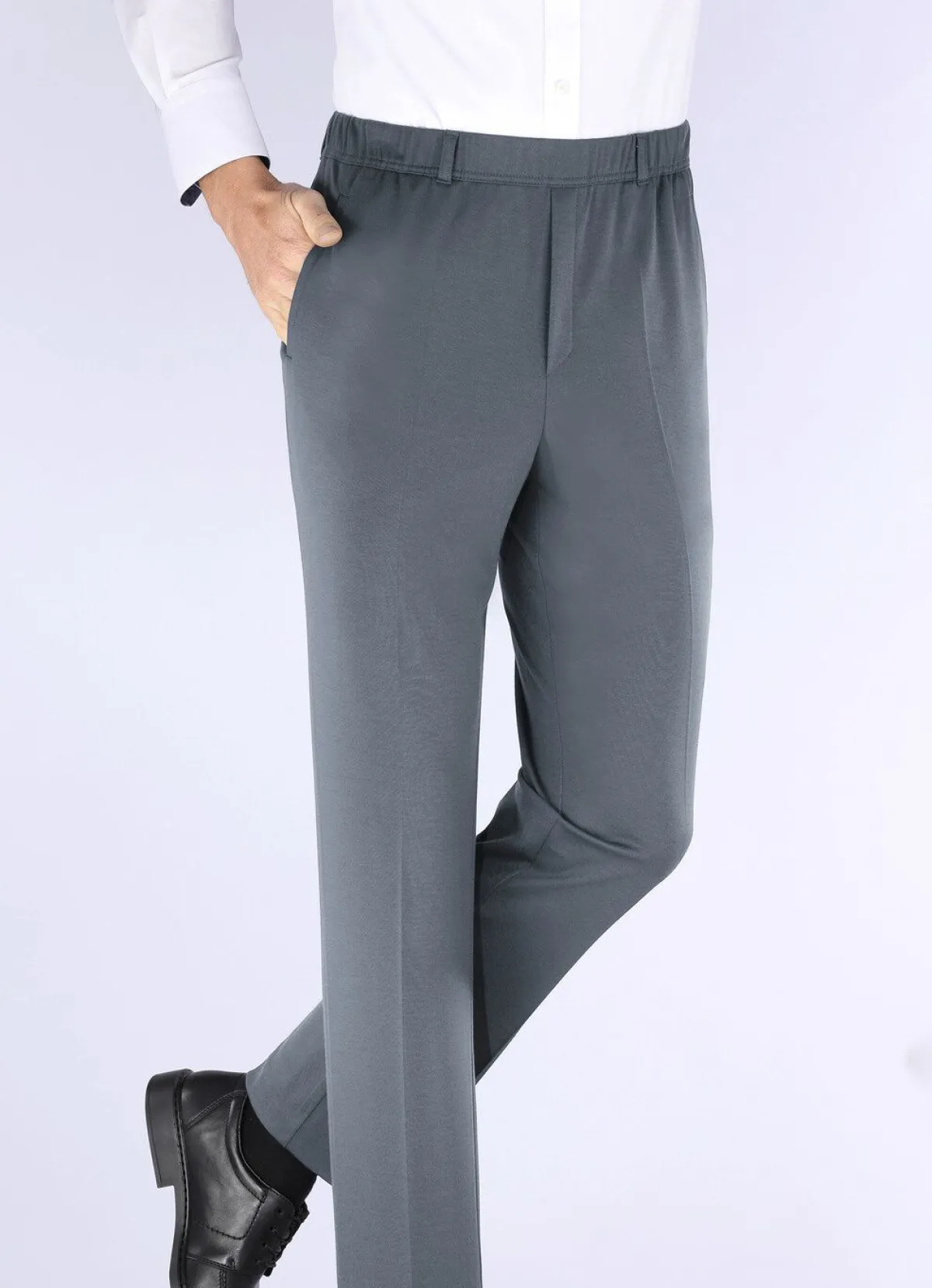 Hot KLAUS MODELLE MADE IN GERMANY "Klaus Modelle"-Superstretch-Schlupfhose in 4 Farben GRAUBLAU MELIERT