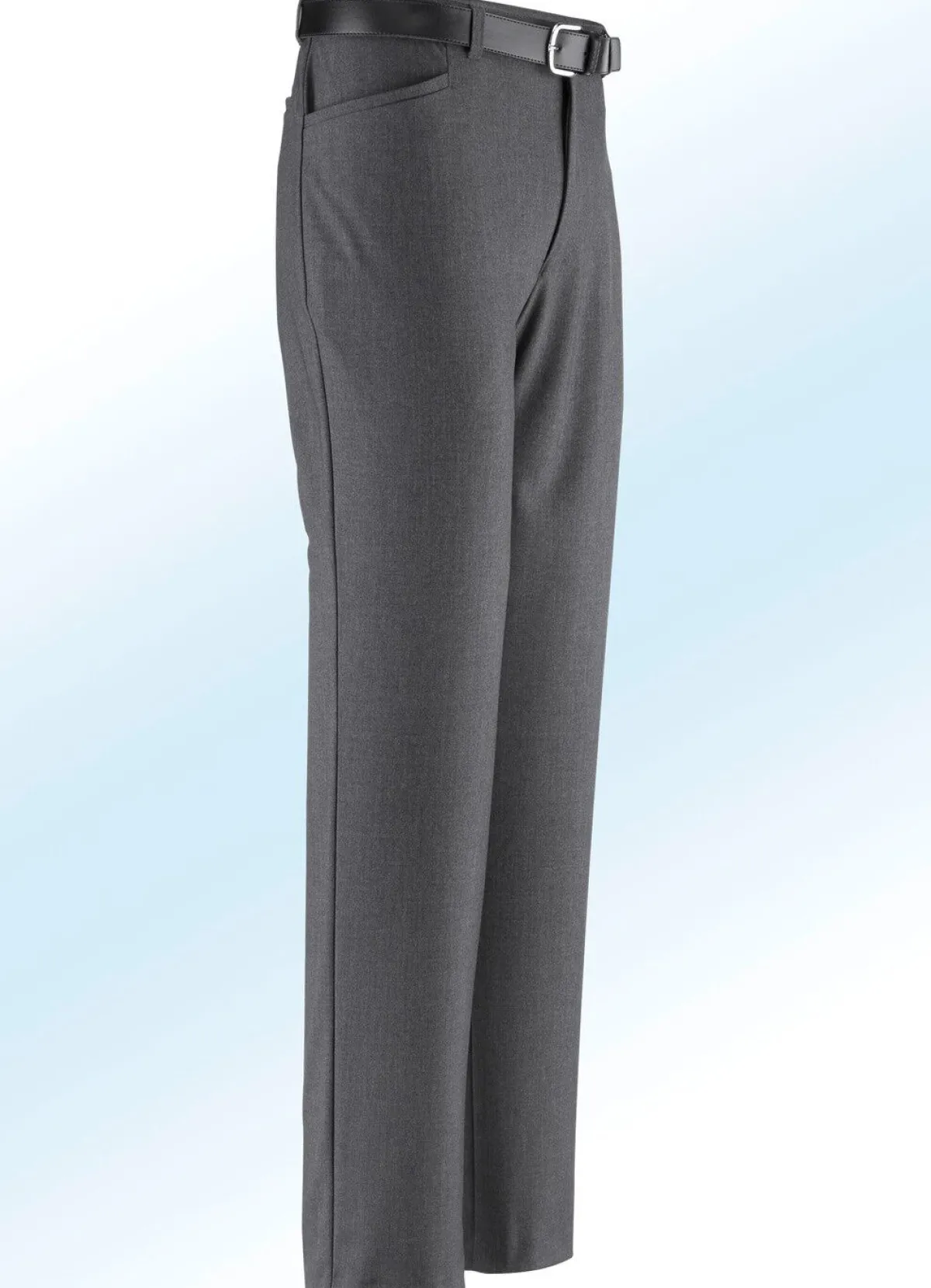 New KLAUS MODELLE MADE IN GERMANY "Klaus-Modelle"-Hose mit Gürtel in 5 Farben DUNKELGRAU MELIERT