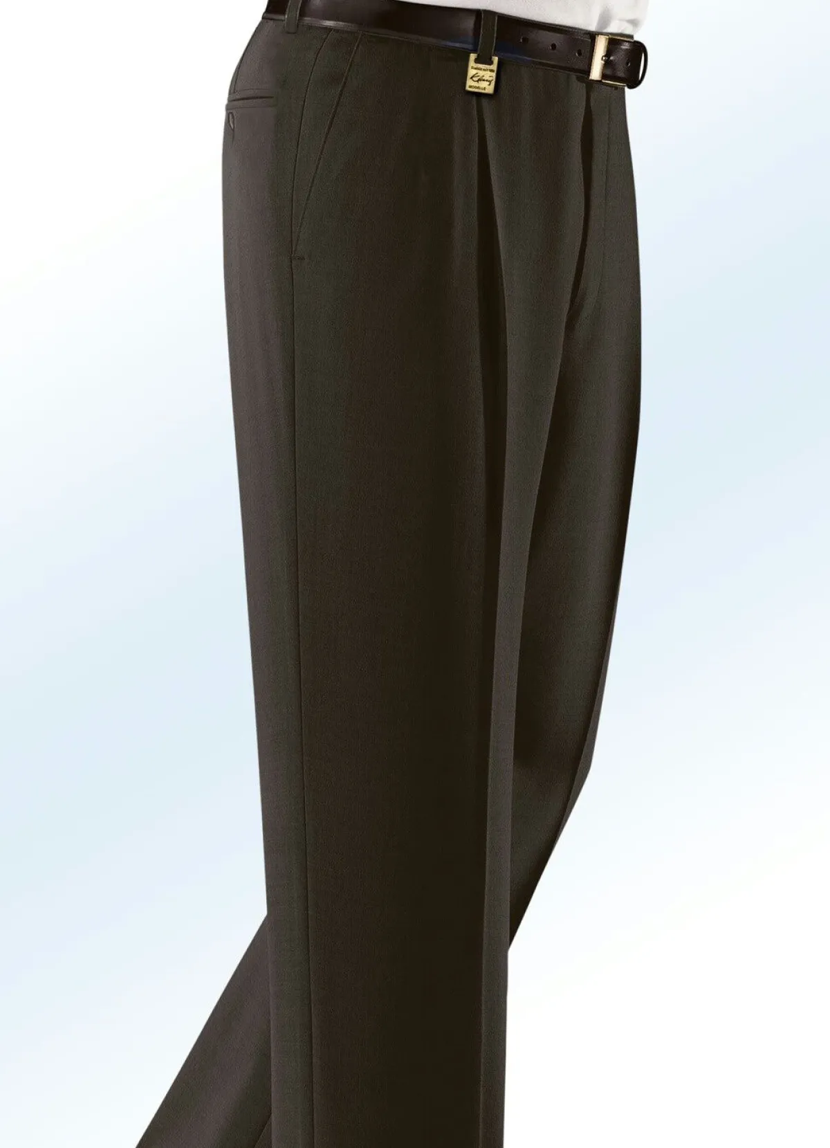 Best KLAUS MODELLE MADE IN GERMANY "Klaus Modelle"-Hose mit Gürtel in 4 Farben DUNKELBRAUN