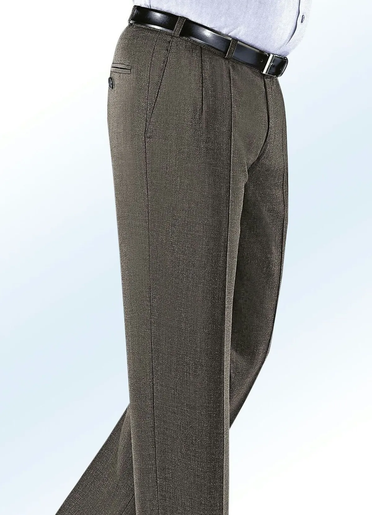 Best BADER "Klaus Modelle"-Unterbauchhose mit Gürtel MITTELBRAUN MELIERT