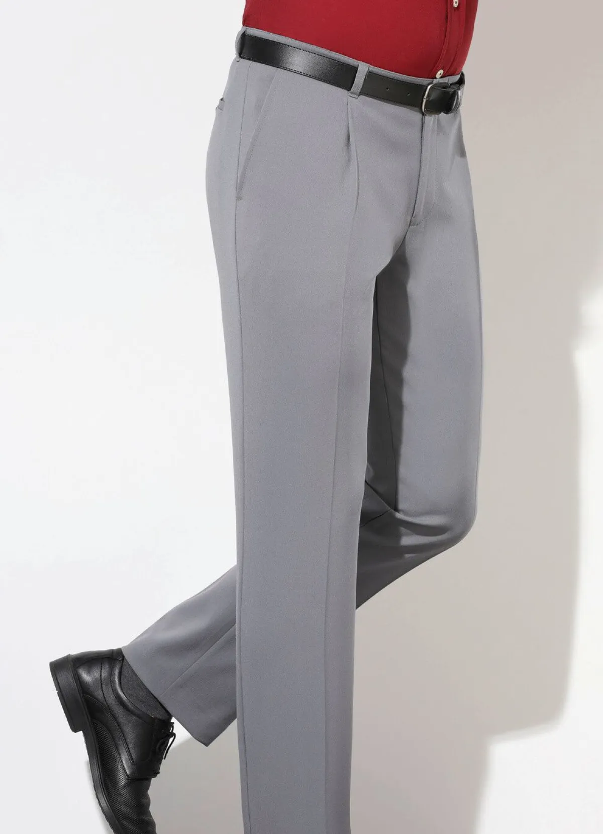KLAUS MODELLE MADE IN GERMANY "Klaus Modelle"-Unterbauchhose mit Gürtel in 5 Farben GRAU