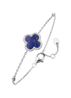 Sale BADER Kleeblatt-Armband mit echt Lapislazuli und synth. Zirkonia