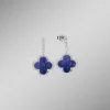 Outlet BADER Kleeblatt-Ohrstecker mit echt Lapislazuli und synth. Zirkonia