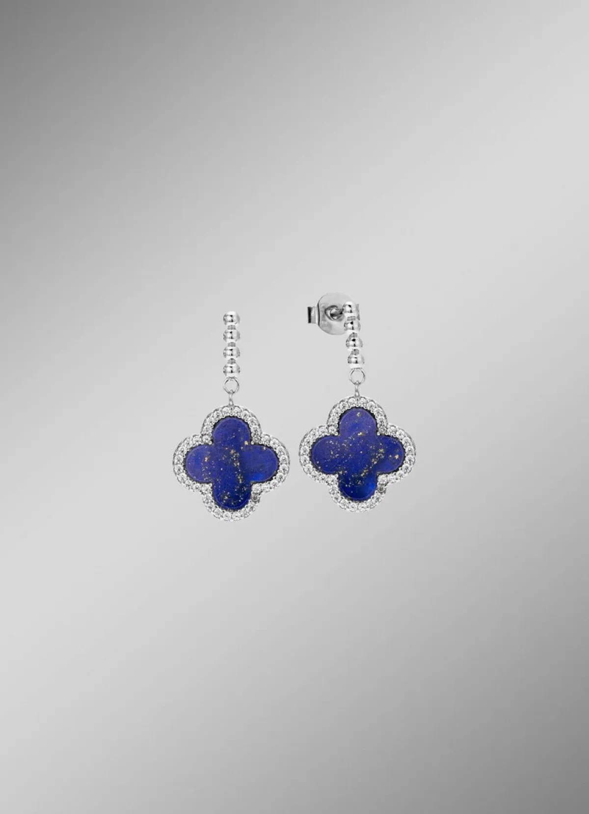 Outlet BADER Kleeblatt-Ohrstecker mit echt Lapislazuli und synth. Zirkonia